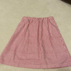 J crew Factory red and white striped skirt